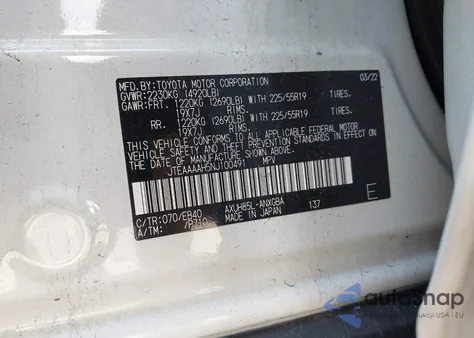 2022 Toyota Venza Xle z USA, uszkodzony, nr VIN JTEAAAAH5NJ100491